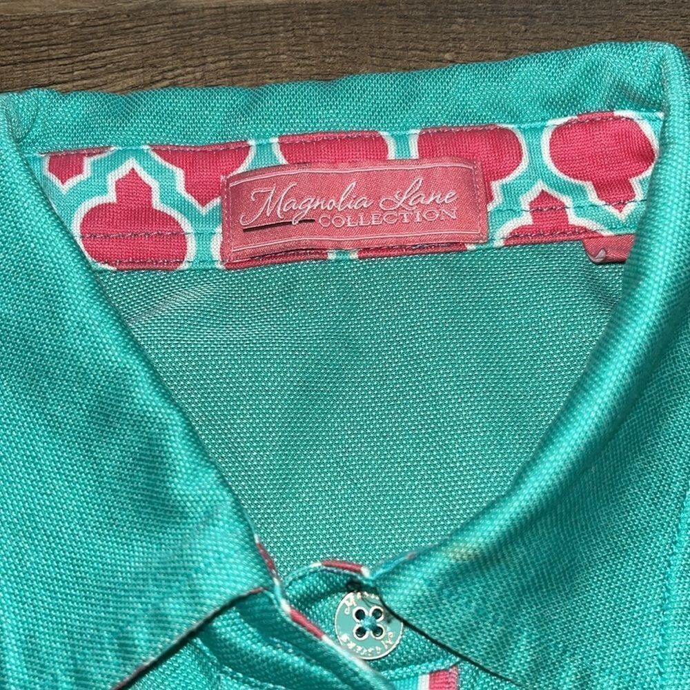 Magnolia Lane Size Medium Women's Polo Light Green w/ Master's Logo EUC - Picture 3 of 5